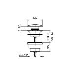 Zucchetti Korek click-clack do umywalek z przelewem i bez przelewu chrom R97755