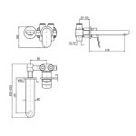 Zucchetti Nikko Bateria umywalkowa 2-otworowa jednouchwytowa podtynkowa z perlatorem 170 mm element zewnętrzny chrom ZKK673