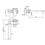 Zucchetti Nikko Bateria umywalkowa 2-otworowa jednouchwytowa podtynkowa z perlatorem 215 mm element zewnętrzny chrom ZKK672