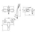 Zucchetti Nikko Bateria wannowo-natryskowa jednouchwytowa naścienna z przełącznikiem chrom ZKK490