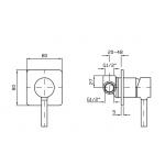 Zucchetti Pan Bateria Natryskowa Jednouchwytowa Podtynkowa element zewnętrzny chrom ZP6126