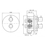Zucchetti Pan Bateria Natryskowa Termostatyczna Podtynkowa element zewnętrzny chrom ZP6800