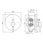 Zucchetti Pan Bateria Wannowo-natryskowa Jednouchwytowa Podtynkowa element zewnętrzny chrom ZP6096