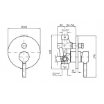 Zucchetti Pan Bateria Wannowo-natryskowa Jednouchwytowa Podtynkowa element zewnętrzny chrom ZP6127
