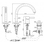 Zucchetti Pan Bateria Wannowa 4-otworowa Jednouchwytowa do Montażu na Brzeg Wanny chrom ZP6502