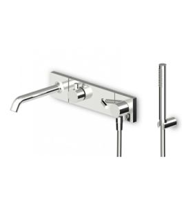 Zucchetti Pan+ Bateria Wannowo-natryskowa Jednouchwytowa Podtynkowa element zewnętrzny chrom ZP8044