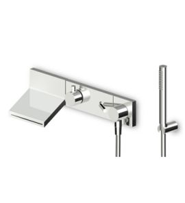 Zucchetti Pan+ Bateria Wannowo-natryskowa Jednouchwytowa Podtynkowa element zewnętrzny chrom ZP8046