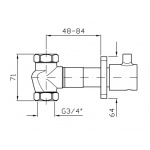 Zucchetti Pan Zawór naścienny podtynkowy element zewnętrzny chrom ZP6722