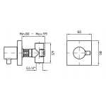 Zucchetti Pan+ Zawór naścienny podtynkowy element zewnętrzny chrom ZP8729