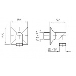 Zucchetti Przyłącze kątowe chrom Z93802