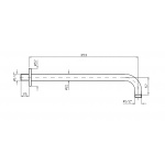 Zucchetti Ramię natryskowe ścienne 350 mm chrom Z93027