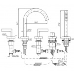 Zucchetti Simple Beautiful Bateria Wannowa 5-otworowa do Montażu na Brzeg Wanny chrom ZSB5474