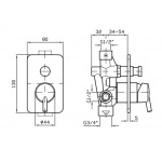 Zucchetti Simply Beautiful Bateria Wannowo-natryskowa Jednouchwytowa Podtynkowa element zewnętrzny chrom ZSB121