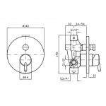 Zucchetti Simply Beautiful Bateria Wannowo-natryskowa Jednouchwytowa Podtynkowa element zewnętrzny chrom ZSB127