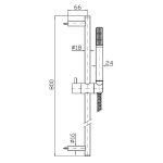 Zucchetti Soft Drążek prysznicowy 800 mm ze słuchawką i wężem chrom Z95215