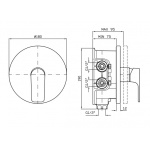 Zucchetti Wind Bateria Natryskowa Jednouchwytowa Podtynkowa element zewnętrzny chrom ZWN090