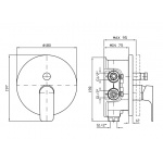 Zucchetti Wind Bateria Wannowo-natryskowa Jednouchwytowa Podtynkowa element zewnętrzny chrom ZWN096