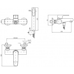 Zucchetti Wind Bateria Wannowo-natryskowa Jednouchwytowa naścienna chrom ZWN103